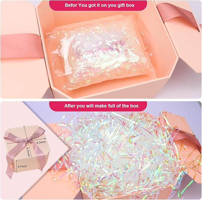 Zwish 150 Grams / 5.3 Oz Sparkly Easter Grass Iridescent Film PP Hamper Shreds - Image 5