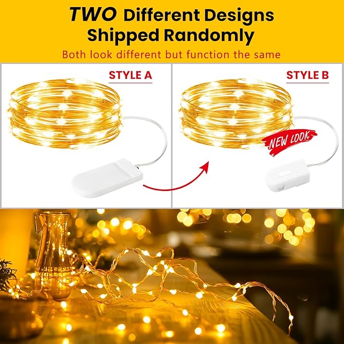 HXWEIYE 12 Pack Fairy Lights Battery Operated, Warm White 7ft 20LED Mini - Image 2