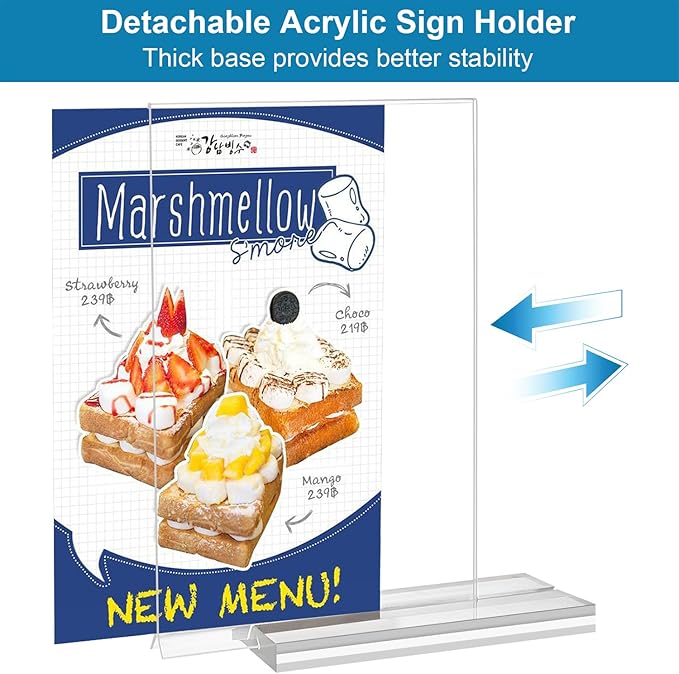 Acrylic Sign Holder 4x6 Vertical Plastic Signs Acrylic Frame Display Signs - Image 3