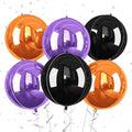 Halloween Black and Orange Foil Balloons, 22 Inch Big Round Foil Balloon by Saxuxu