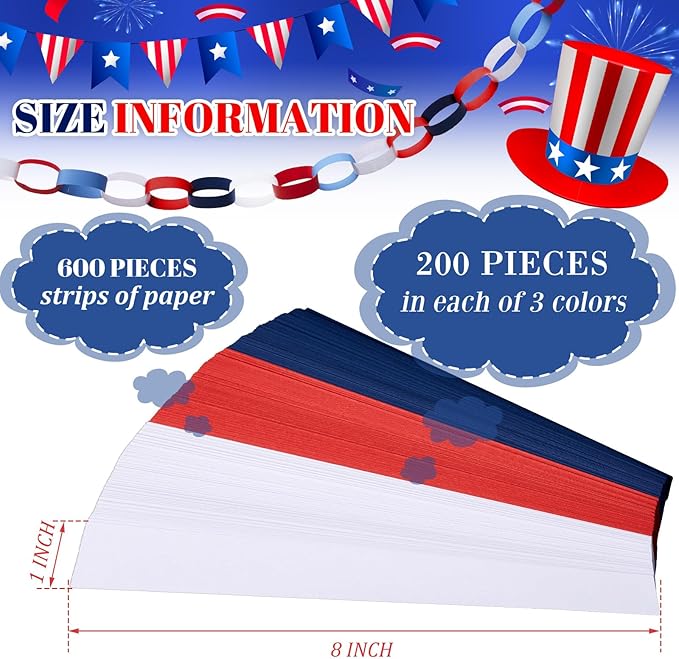 Lincia 600 Sheet Halloween Paper Chain Garland, Construction DIY Crafts Chain - Image 3