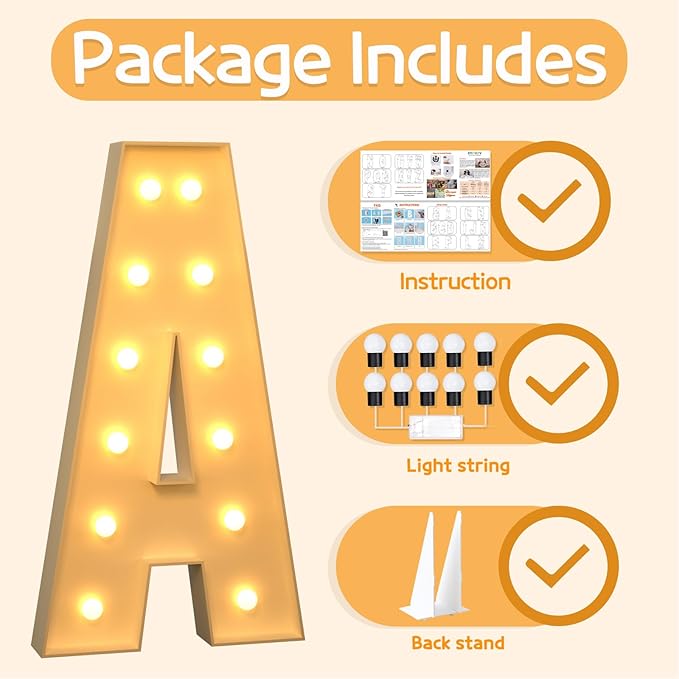 imprsv 4FT Marquee Light Up Letters A, Large Light Up Letters - Image 5