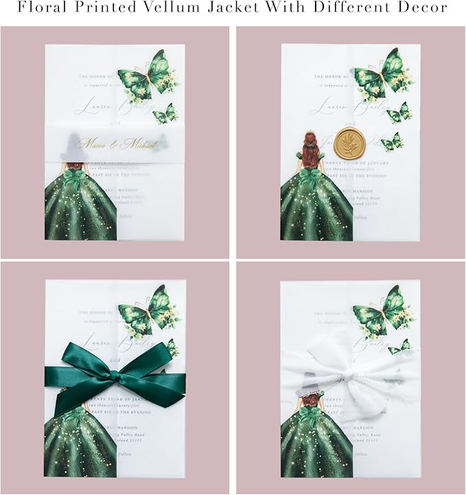 PONATIA 50 PCS Vellum Jackets for 5x7 Invitations - Image 3