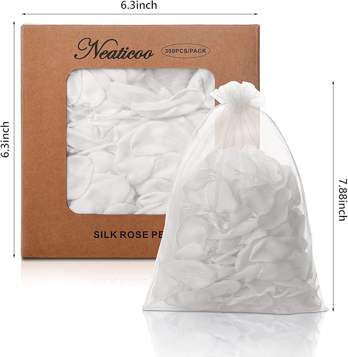 Artificial White Rose Petals 300pcs Silk Rose Petals Fake Flower Petals - Image 4