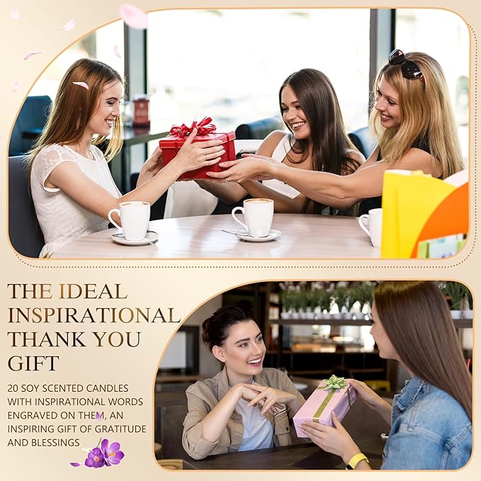 MTLEE 20 Pcs Thank You Gifts Candles 3.5 oz Employee Appreciation Inspirational - Image 4