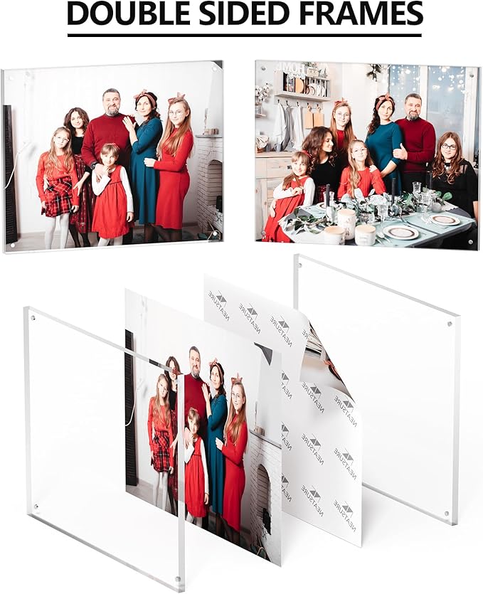8x10 Acrylic Picture Frame 3 Pack, Desktop Display Decor Gift - Image 2