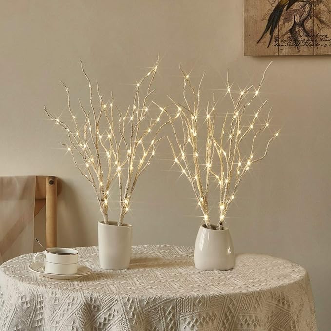 Fudios Lighted Birch Branches 18IN 70 Warm White LED by Fudios