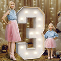 4FT Marquee Light Up Numbers 3, Party Decoration Large Marquee Light Up Letters by Teebloom