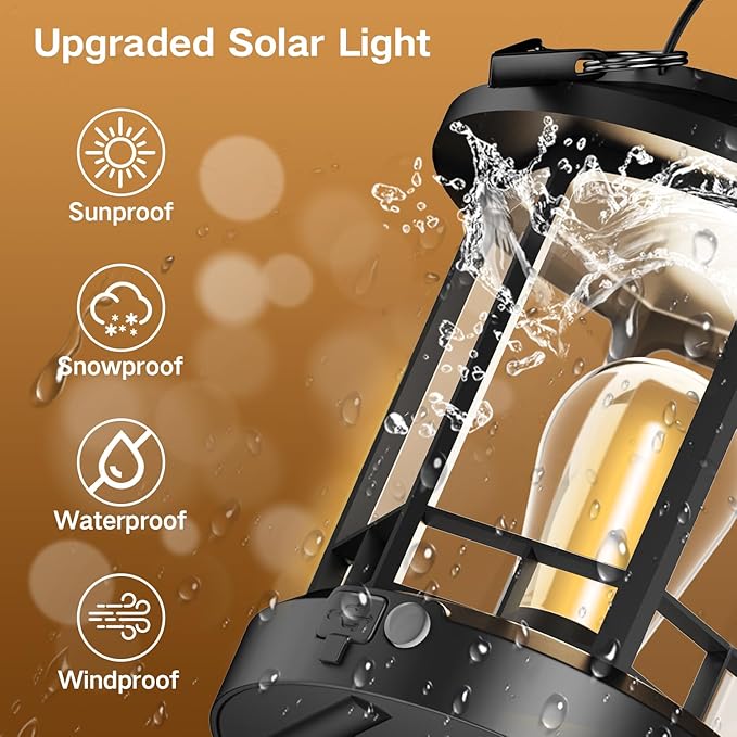 Solar Lights Outdoor Hanging Lantern, Solar Lanterns Waterproof - Image 5