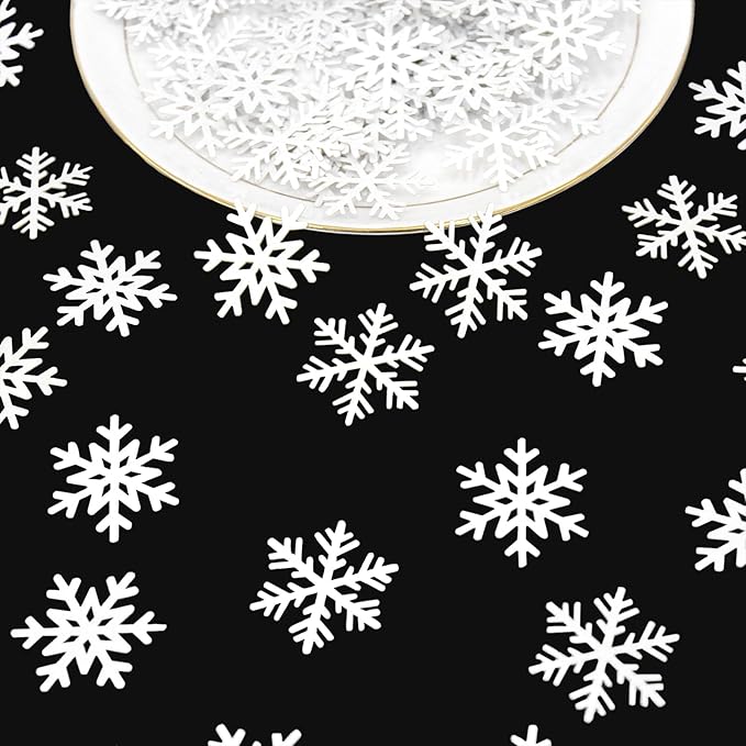 200PC White Snowflake Confetti Christmas Decorations Mini Snowflakes Table - Image 4