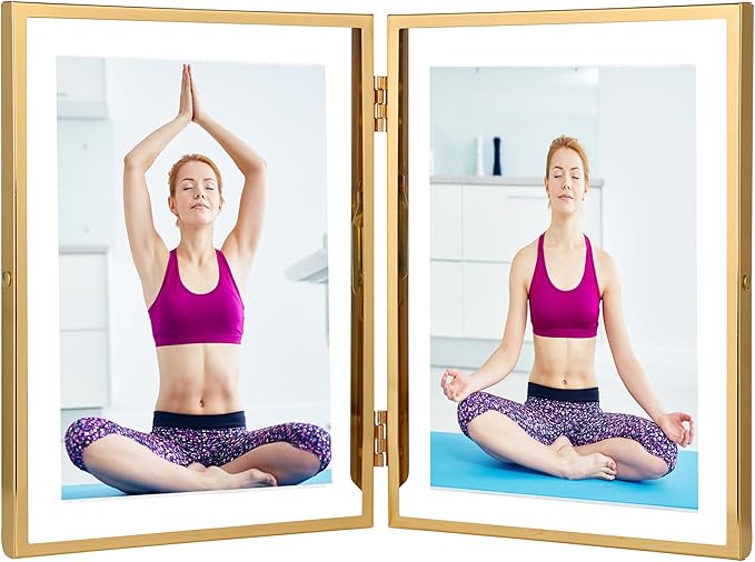Gold 5x7'' Double Floating Frame by YiPinYin