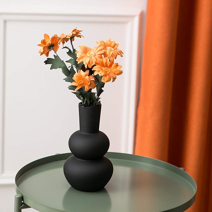 Black Ceramic Vase, Modern Vases - Image 2