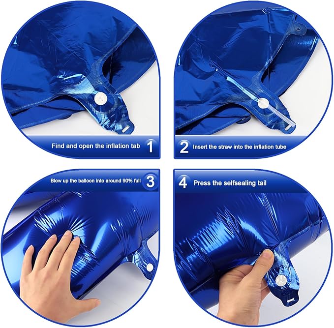 Big 40 Inch Night Blue 2 Number Balloon Birthday Decoration, Night Blue Number - Image 2