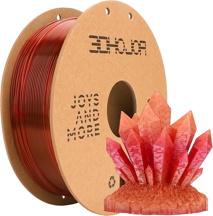 Transparent Multi Rainbow Color Change PLA 1.75mm 1KG 3D Printing Filament by 3DHoJor