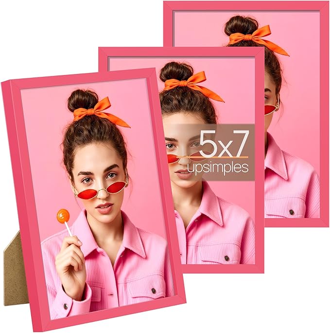 upsimples 5x7 Picture Frame Set of 3, Made of High Definition Glass by upsimples