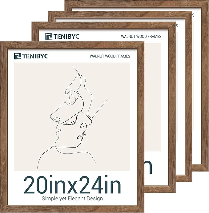 20x24 Picture Frame 4 Pack, Horizontal and Vertical Display, Wall Hanging by TENiBYC