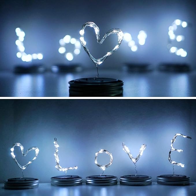 Solar Mason Jar Lights, 12 Pack 30 LED Waterproof Lid Light - Image 4
