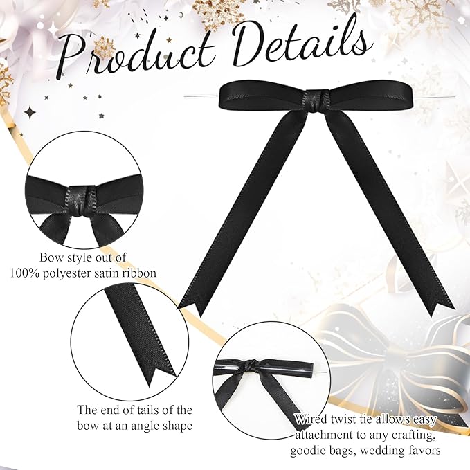 Riceshoot 50 Pcs Twist Tie Bows - Image 2