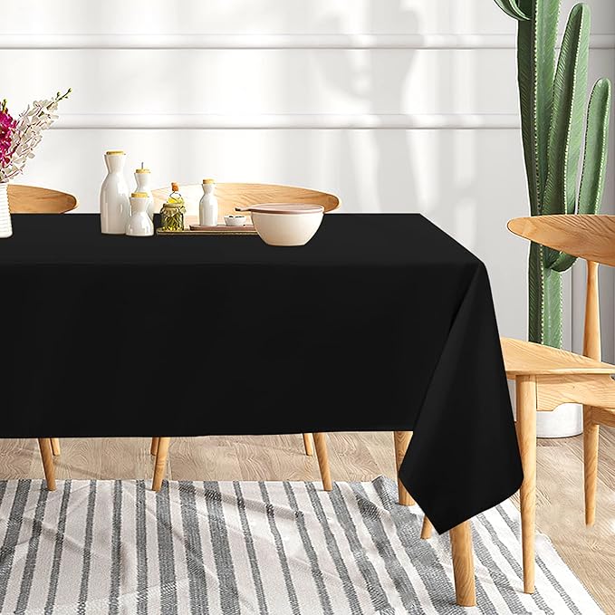 sancua 6 Pack Black Tablecloth 60 x 102 Inch, Rectangle Table Cloth - Image 3
