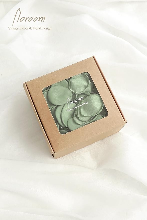 Floroom 300pcs Rose Petals Sage Green Faux Silk Flower Petals - Image 5