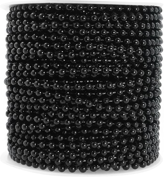 Mandala Crafts 4mm Faux Black Pearl Beads Roll by MandalaCrafts