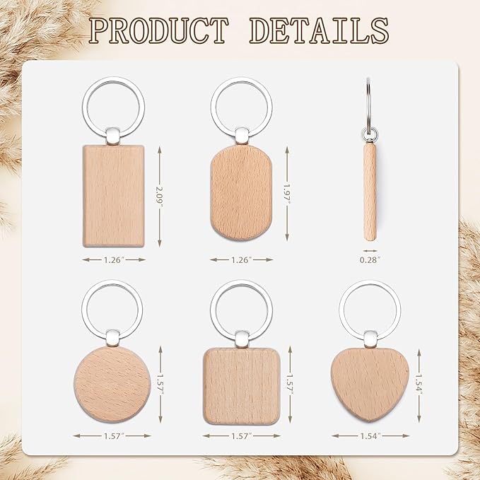 Custom Engraved Wooden Keychain 1-1000Pcs, Personalized Wood Keychains Bulk - Image 6