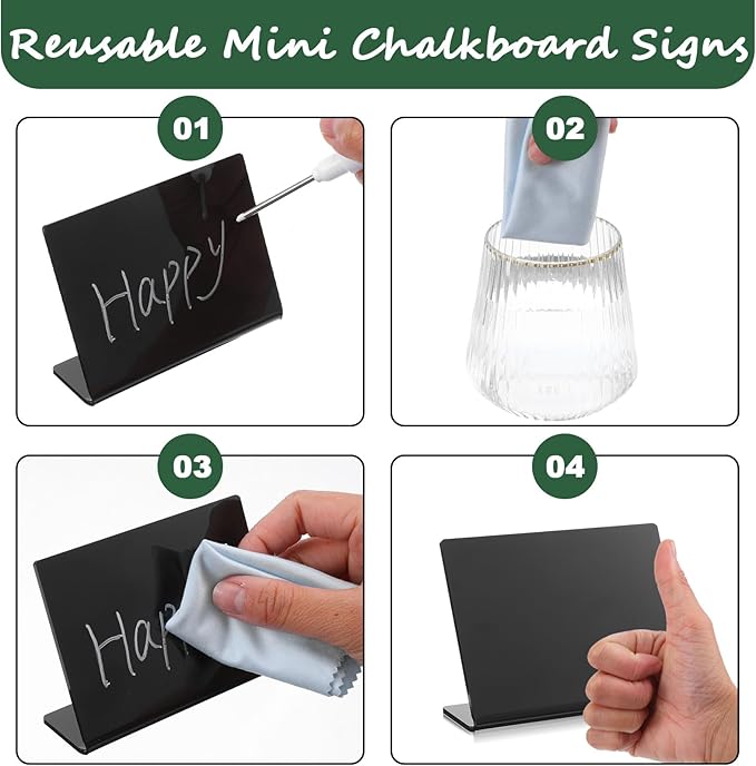 12 Pack Acrylic Mini Chalkboard Signs - Image 7