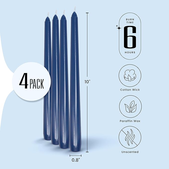 Leor & Lair Blue Taper Candles - Image 2