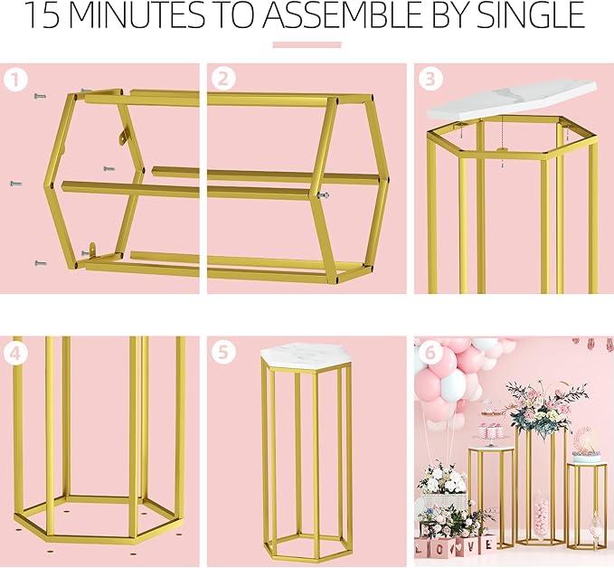 Urban Deco Cylinder Stands for Party, Flower Plant Pedestal Stands for Display - Image 5