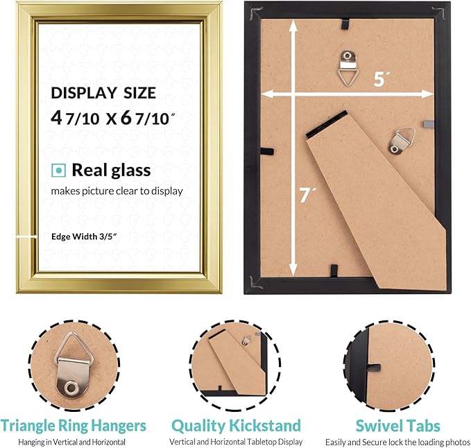 LaVie Home 5x7 Picture Frames Simple Designed Photo Frame - Image 3