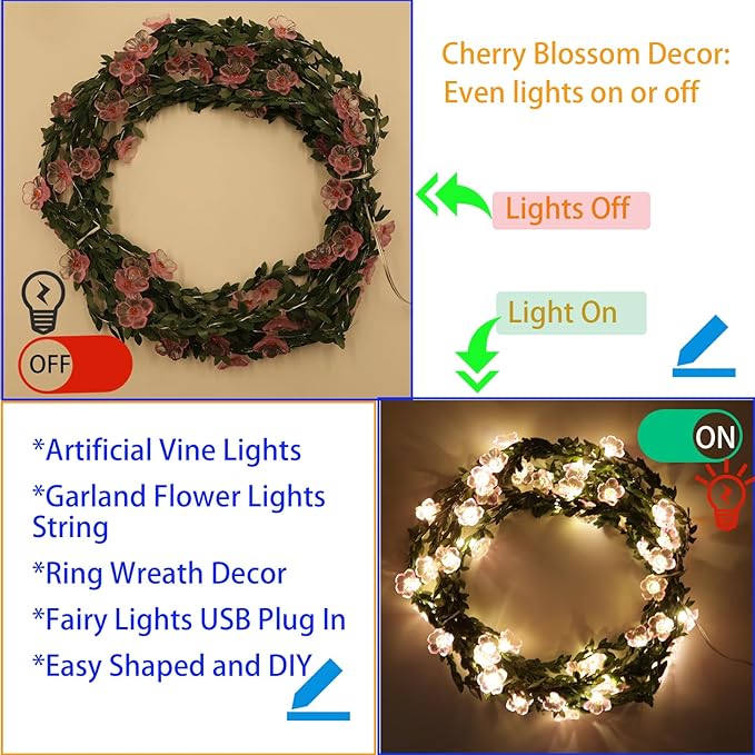 Decorative Fairy Vine Flower String Lights - Image 8