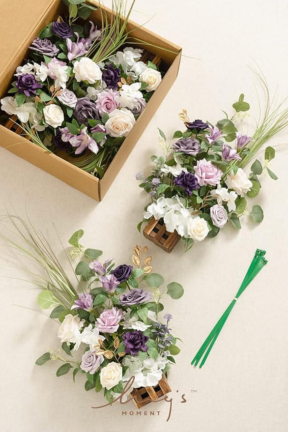 Ling's Moment 17.5" Tall Standing Artificial Flowers Arrangements 4 pcs Wedding - Image 8