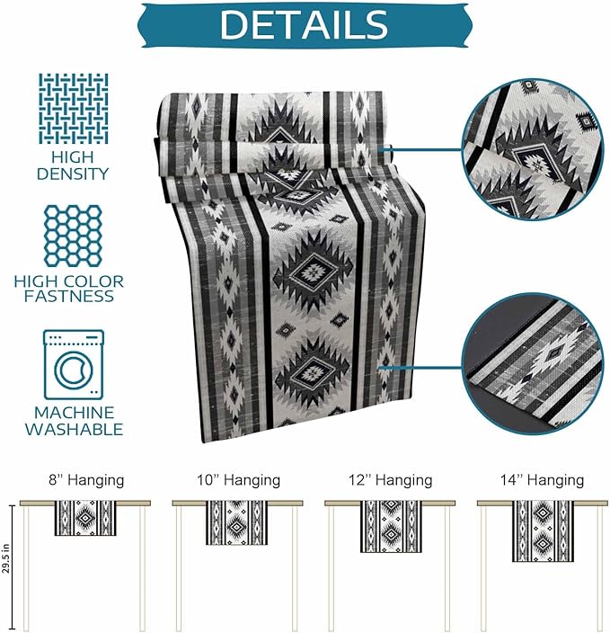 Aztec Southwest Cotton Linen Table Runner - Image 7