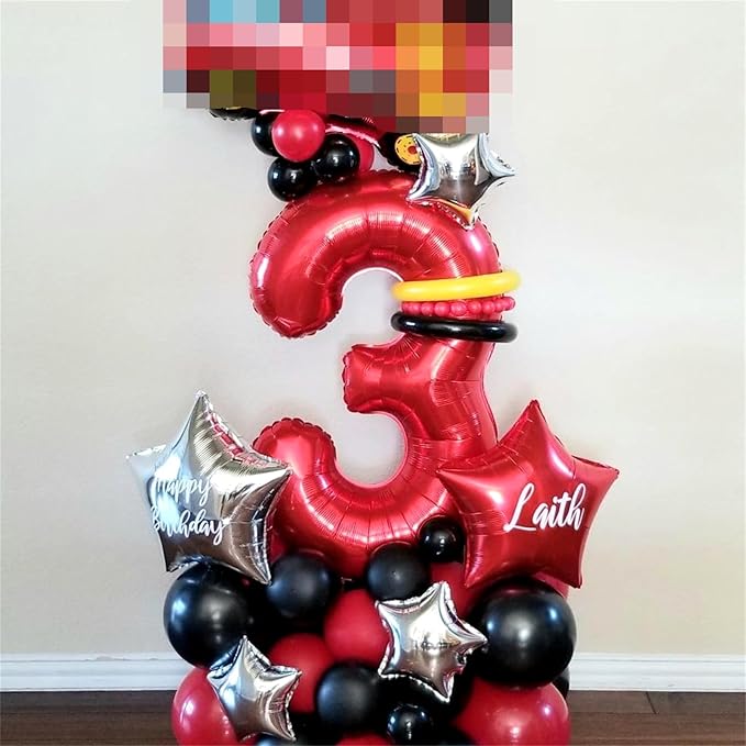 Red Number 1 Balloons, 40 Inch Large Foil Number Balloons Set 0-9 - Image 5