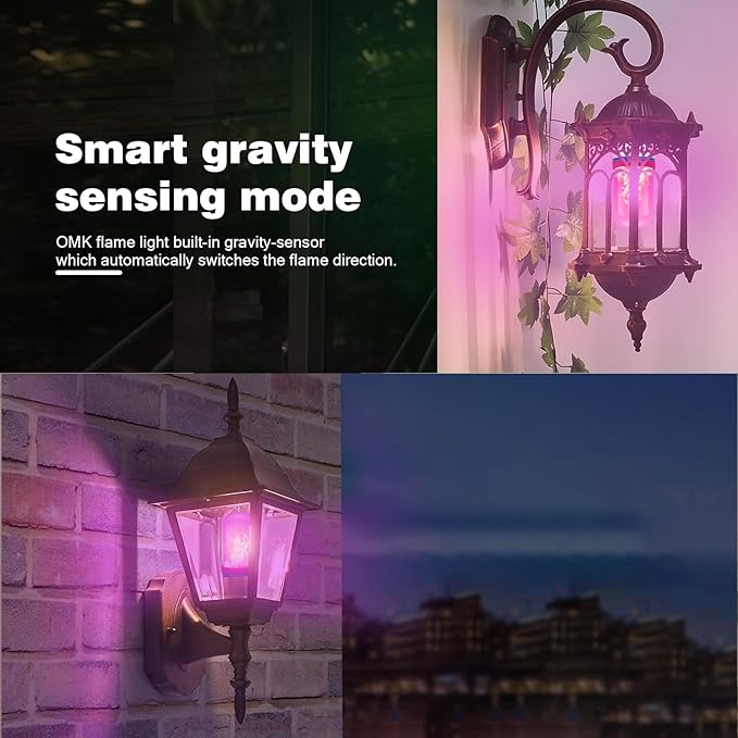 OMK Upgraded Pink LED Flame Light Bulb - Image 2