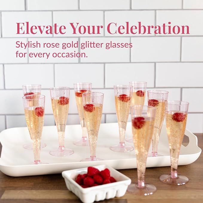 Prestee 24 Piece Plastic Champagne Flutes - Image 2
