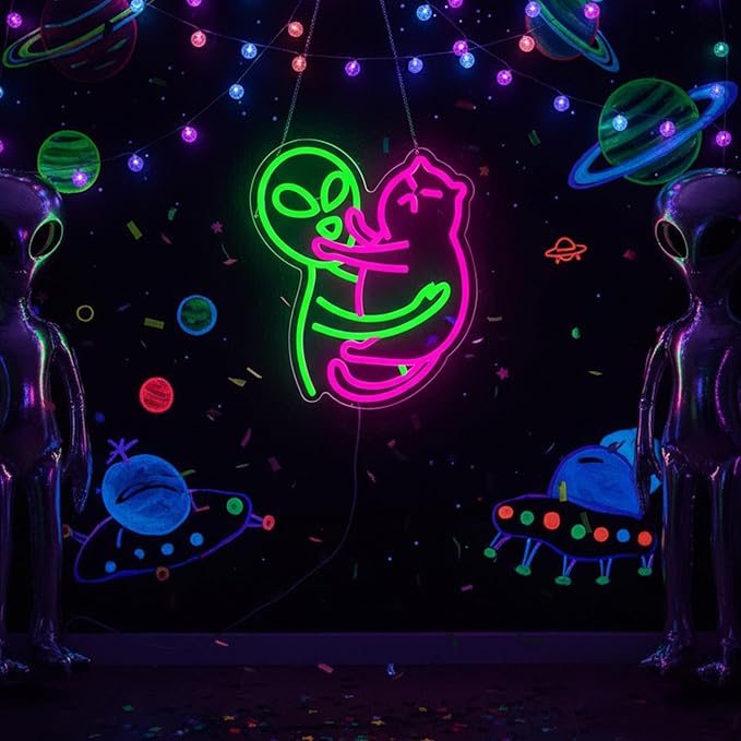 Alien Cat Neon Sign, Neon Signs - Image 6