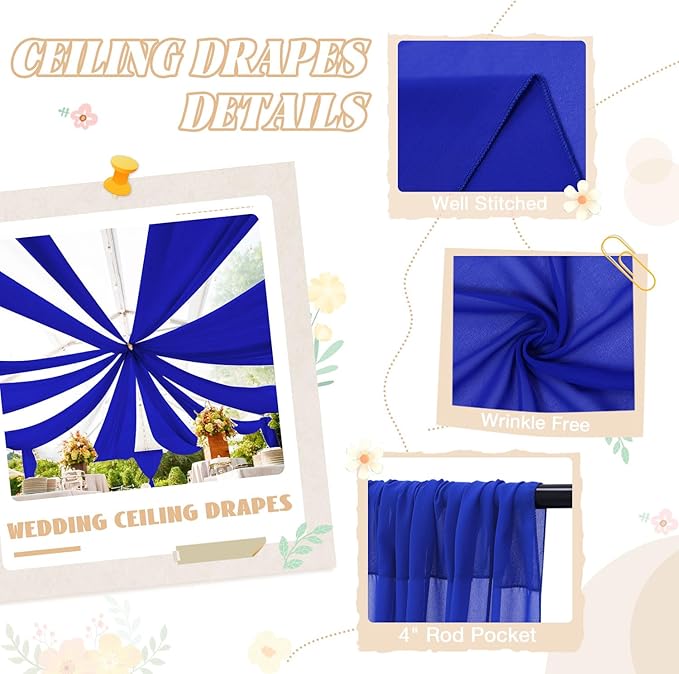 FUHSY Royal Blue Ceiling Drapes - Image 4