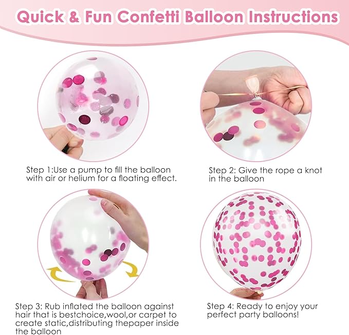 Light Pink Confetti Balloons - Image 4