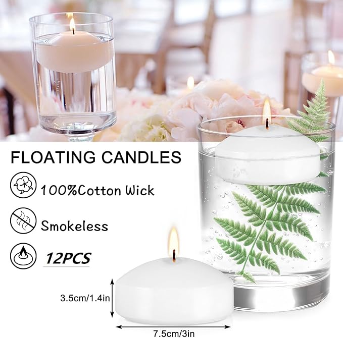 12 Floating Candles, Smoke-Free and odorless, Burning continuously - Image 7
