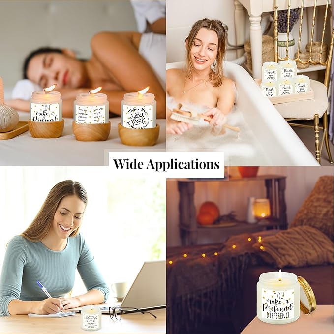 Roowest 10 Jars Thank You Gift Candles 3.5 oz Employee Appreciation Gifts Bulk - Image 7