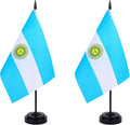 WXTWK 2 Pack Argentina Flag Argentina Deluxe Desk Flag Set by WXTWK