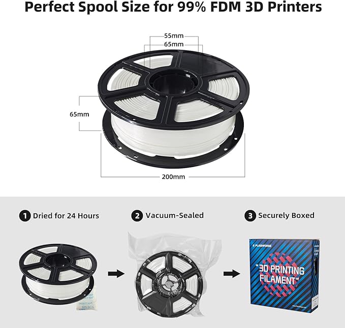 FLASHFORGE PLA Filament 1.75mm, 3D Printer Filament 1kg Spool, Dimensional - Image 6