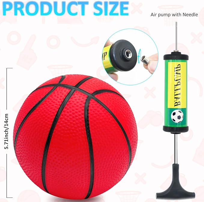 42Pcs 5" Mini Basketball Balls Bulk Small Basketball Set, PVC Small Basketball - Image 2