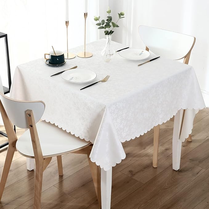Smiry Square Table Cloth, Waterproof Heavy Duty Vinyl Tablecloths, Wipeable by Smiry
