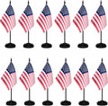 12 Pack American Desk Flags Set USA Small Mini Table Office US Miniature by Unknown