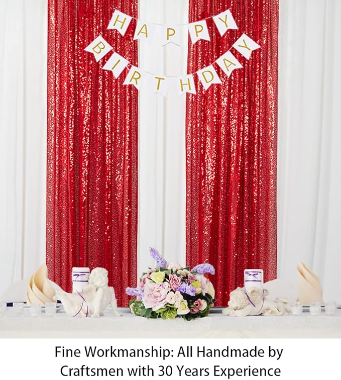 ShinyBeauty Sequin Backdrop Curtain 2 Panels 2FTx8FT Photo Background Glitter - Image 2