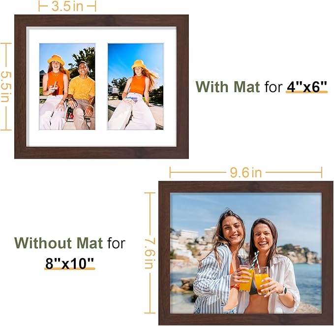 Vittanly 8x10 Collage Picture Frame, Displays 2Pcs 4x6 Pictures - Image 5