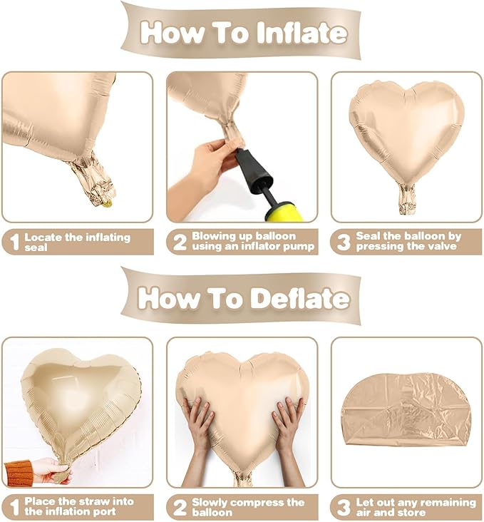 Retro Apricot Heart Balloons - Image 3