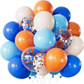 Blue and Orange Balloons – 12 Inch Blue Orange Balloons Set Thick Nude Balloon by Adeyoo